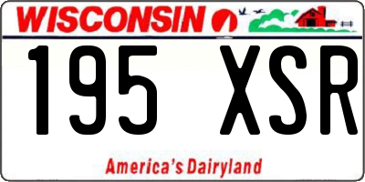 WI license plate 195XSR