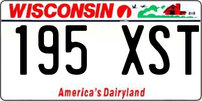 WI license plate 195XST