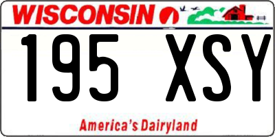 WI license plate 195XSY