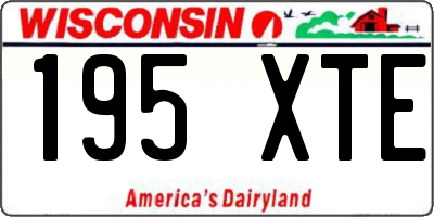 WI license plate 195XTE