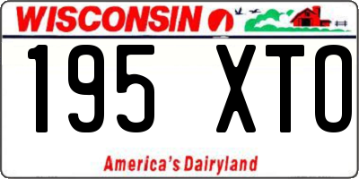 WI license plate 195XTO