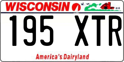 WI license plate 195XTR