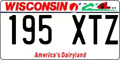 WI license plate 195XTZ