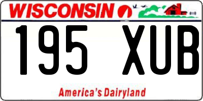 WI license plate 195XUB