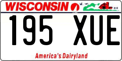 WI license plate 195XUE