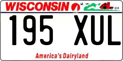WI license plate 195XUL