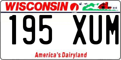 WI license plate 195XUM