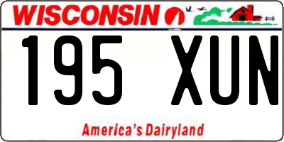 WI license plate 195XUN