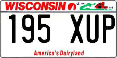 WI license plate 195XUP