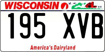 WI license plate 195XVB