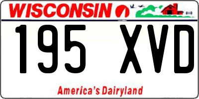 WI license plate 195XVD
