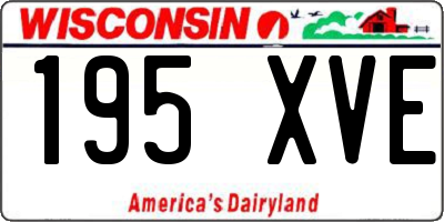 WI license plate 195XVE