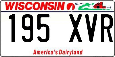 WI license plate 195XVR