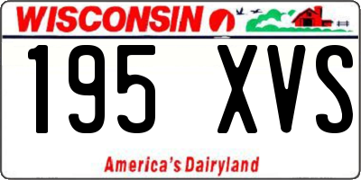 WI license plate 195XVS