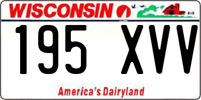 WI license plate 195XVV