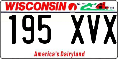 WI license plate 195XVX