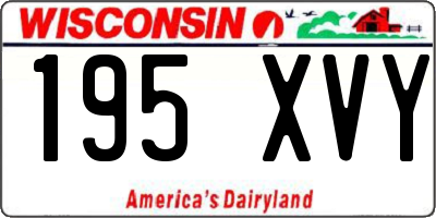 WI license plate 195XVY