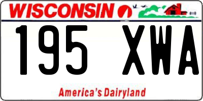 WI license plate 195XWA