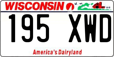 WI license plate 195XWD