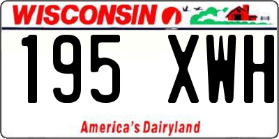 WI license plate 195XWH
