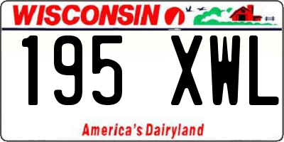 WI license plate 195XWL