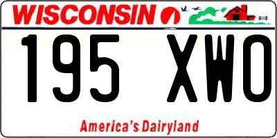 WI license plate 195XWO
