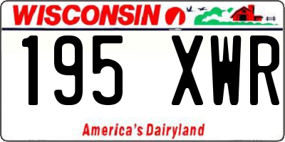 WI license plate 195XWR