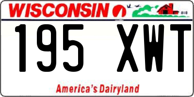 WI license plate 195XWT