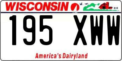 WI license plate 195XWW