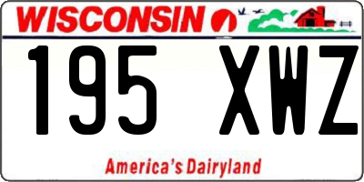 WI license plate 195XWZ