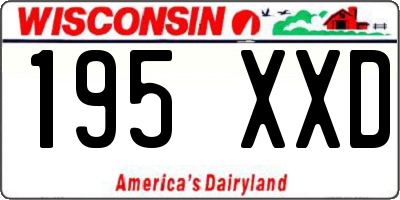 WI license plate 195XXD