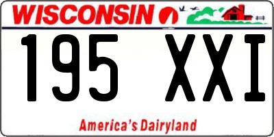 WI license plate 195XXI