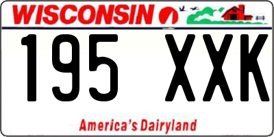 WI license plate 195XXK