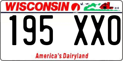 WI license plate 195XXO