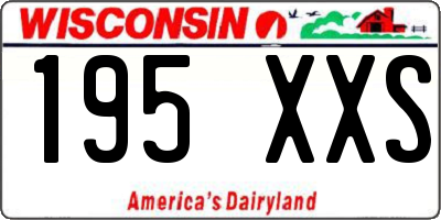 WI license plate 195XXS