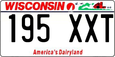 WI license plate 195XXT