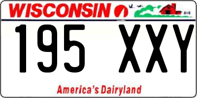 WI license plate 195XXY