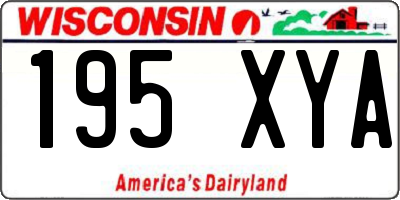 WI license plate 195XYA