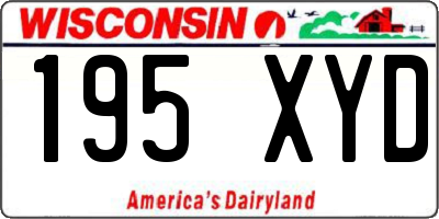 WI license plate 195XYD