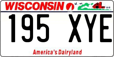 WI license plate 195XYE