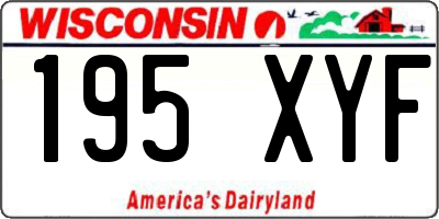 WI license plate 195XYF