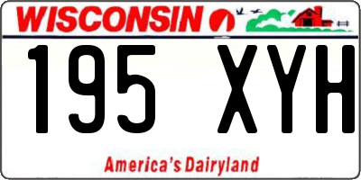 WI license plate 195XYH