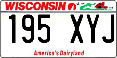 WI license plate 195XYJ
