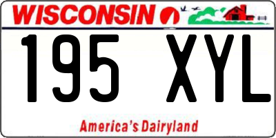 WI license plate 195XYL