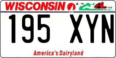 WI license plate 195XYN
