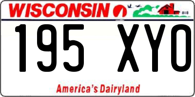 WI license plate 195XYO