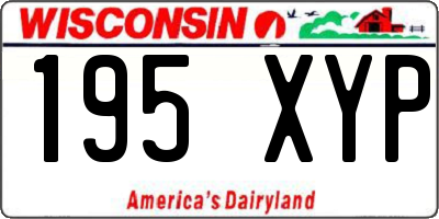 WI license plate 195XYP