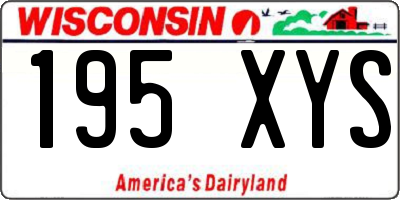 WI license plate 195XYS