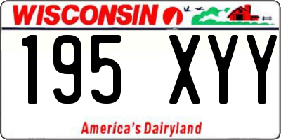WI license plate 195XYY