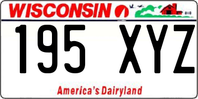 WI license plate 195XYZ